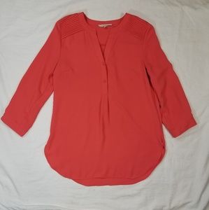 41 Hawthorn Coral Blouse with Adjustable Sleeves